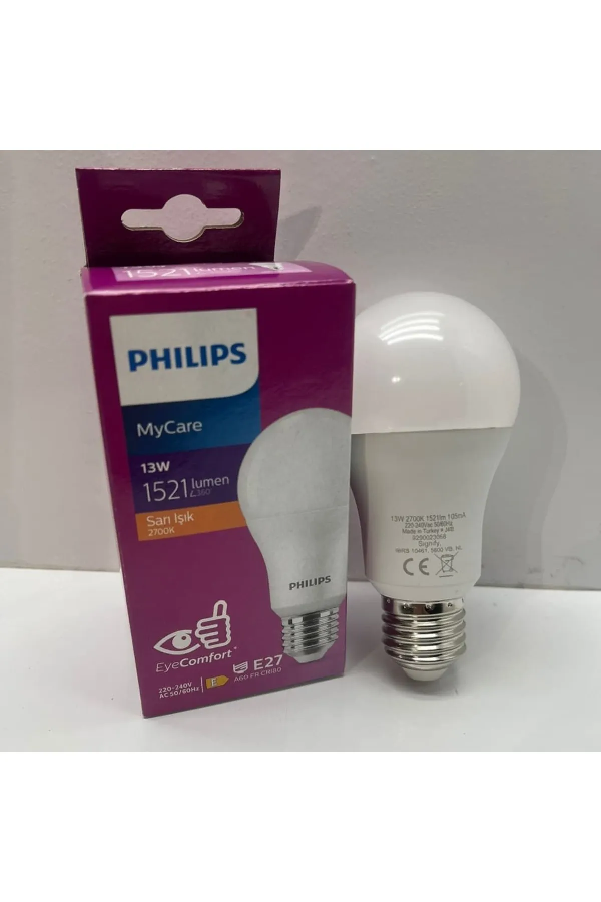 Philips Mycare 13 W 2700K Sarı Işık E27 LED Ampul